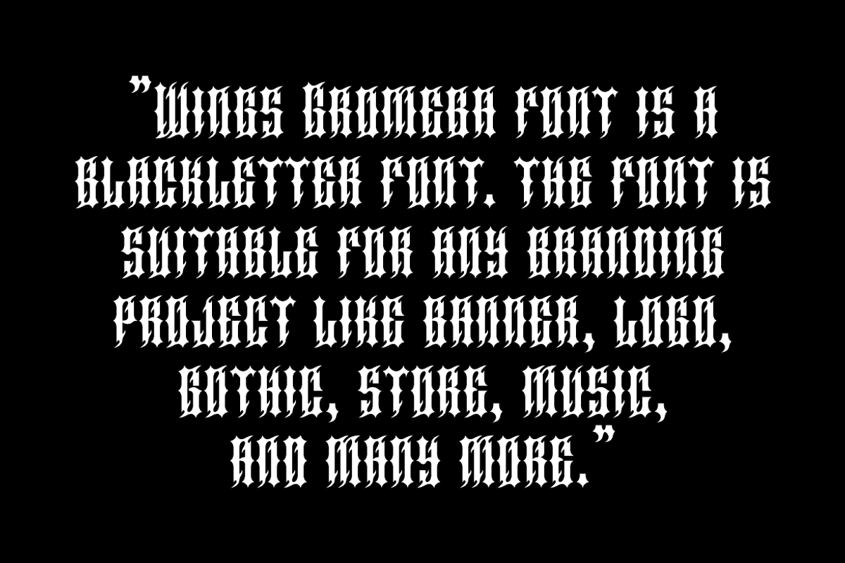 Wings Gromeba - Gothic Font, a Blackletter Font by Iqsiart Studio (Photo 4 of 7)