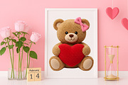 Faux Yarn Valentine's Day Teddy Bear, an Illustration by Canvas Craft (Thumbnail 5 of 6)