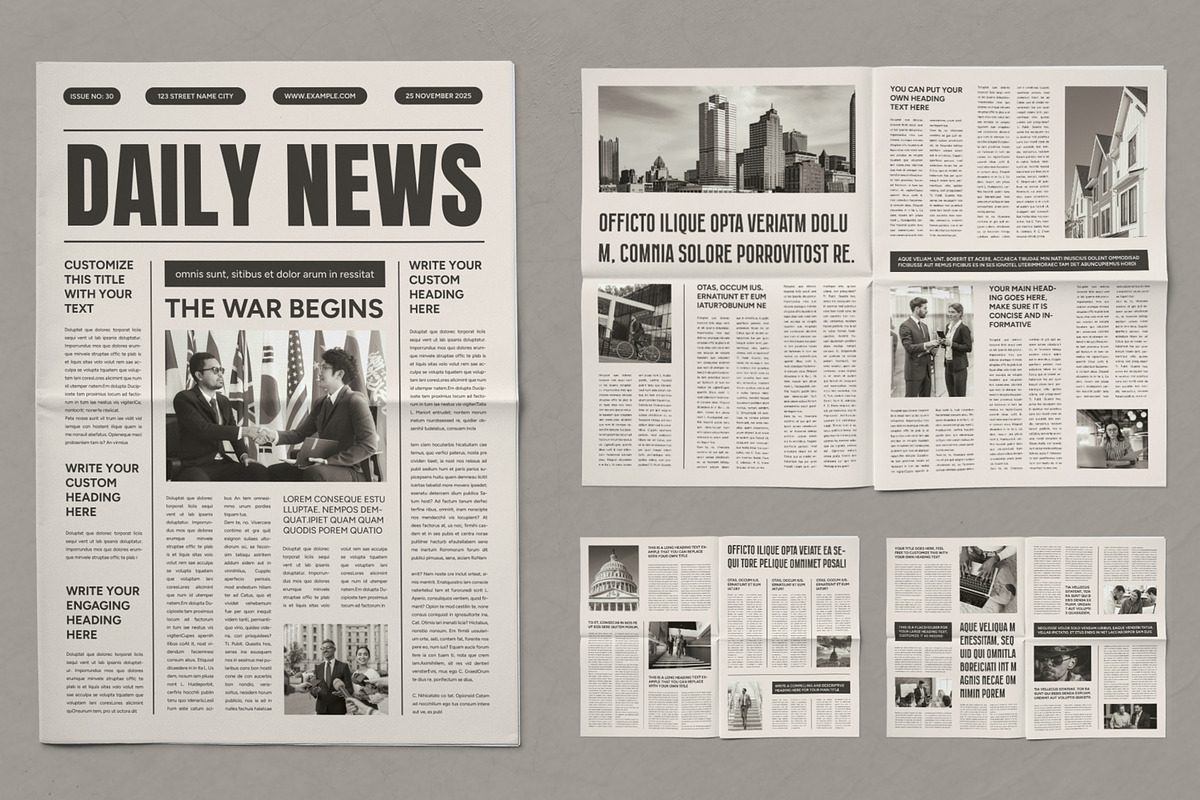 Classic Professional Newspaper, a Stationery Template by ContestDesign (Photo 1 of 2)