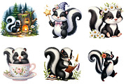 Watercolor Cute Skunk Clipart, an Illustration by DreamArtGraphic (Thumbnail 2 of 5)