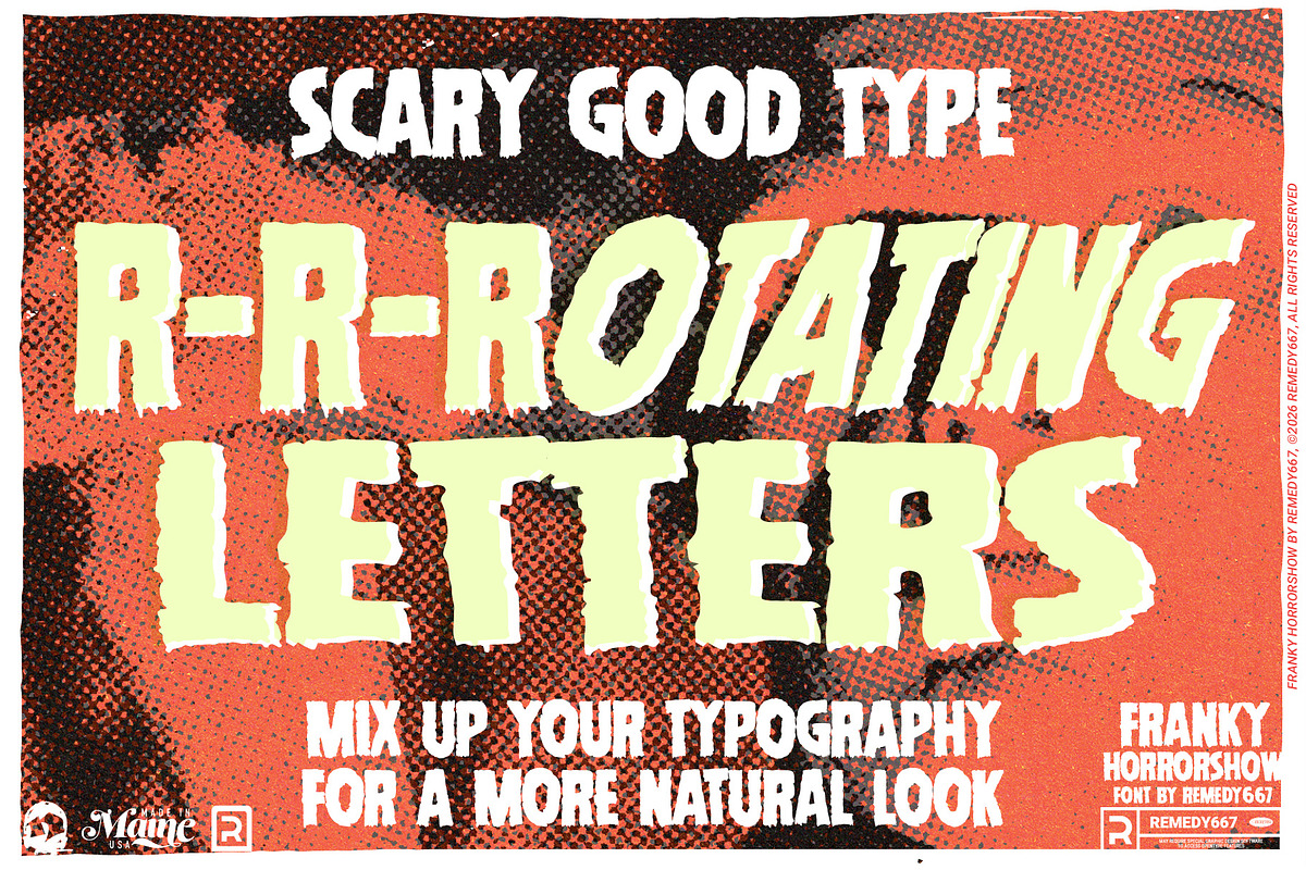 Franky Horrorshow - Monster Font, a Sans Serif Font by Remedy667 (Photo 4 of 10)