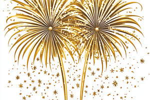 Golden Fireworks Celebration Sparkle, an Abstract Photo by Pixeness Studio