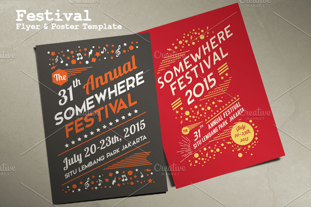 Festival Flyer & Poster Template, a Flyer Template by The Design For Co. (Photo 1 of 3)