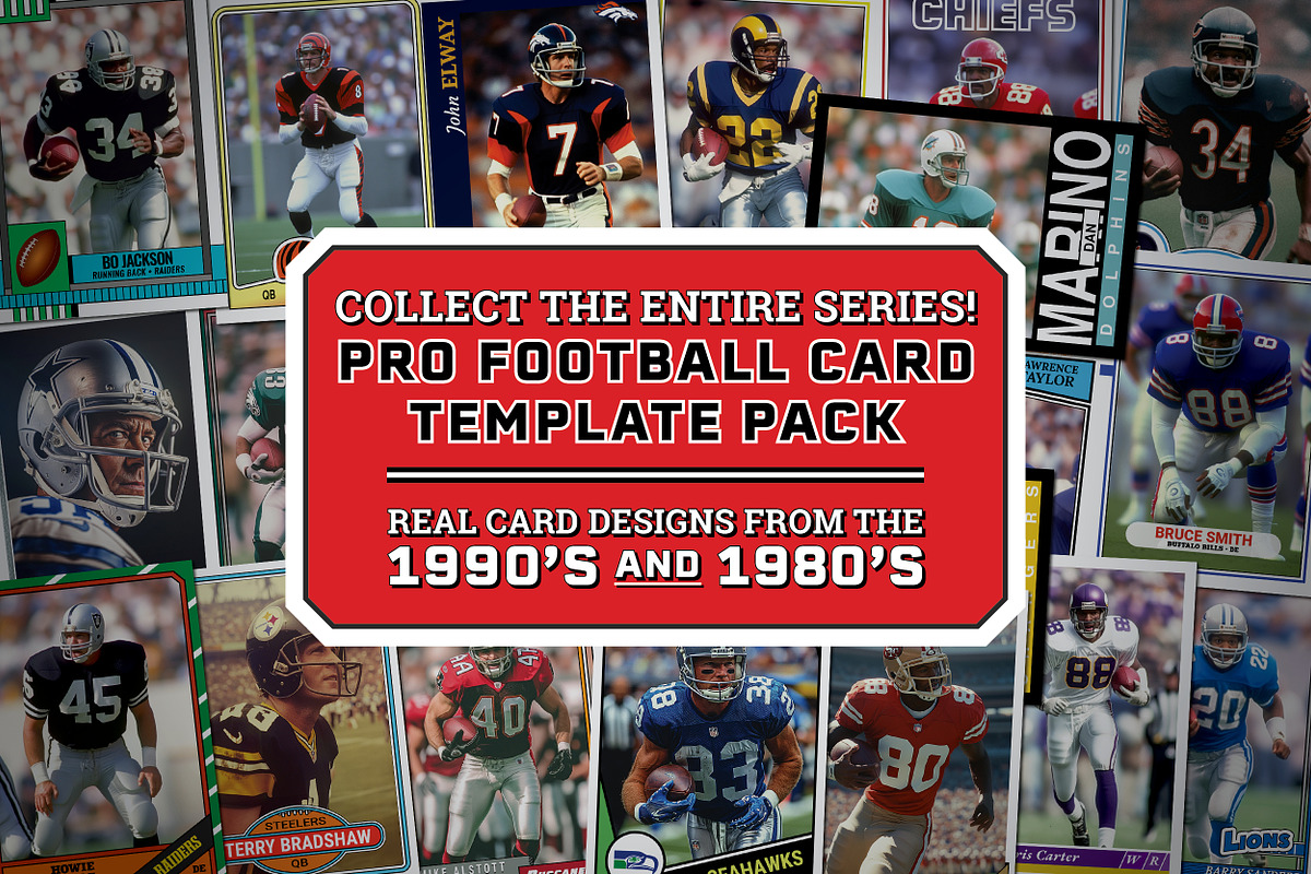1990's Pro Football Cards PACK A, a Card Template by Chris Weibring (Photo 11 of 11)