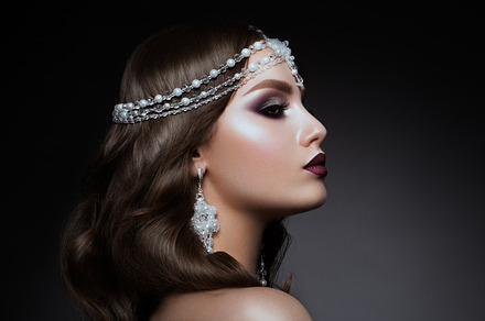 Beautiful woman with professional make up containing background, woman, and, a Beauty & Fashion Photo by korabkova