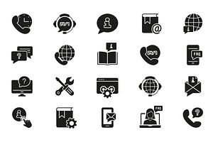 Customer Support Services Icons, an Object Illustration by Vector Creator