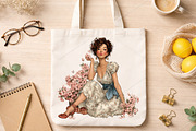 Whimsical Spring Girl Flowing Clipar, an Illustration by Canvas Craft (Thumbnail 4 of 7)