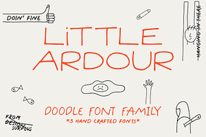 Little Ardour Font Family + Icons