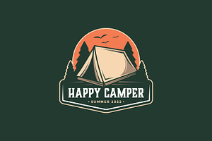 Outdoor Adventure Tent Camping Logo