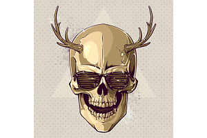 Hipster Vector Skull