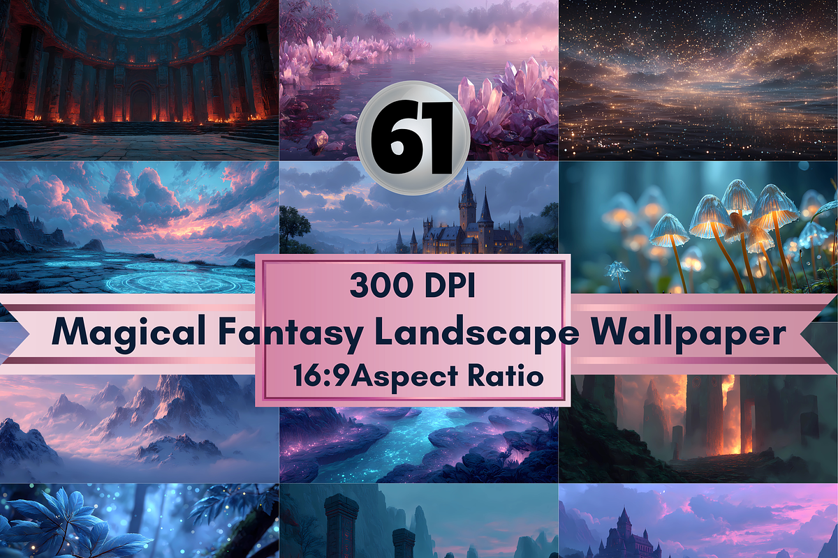 Magical Fantasy Landscape Wallpaper, a Background Graphic by LA Design (Photo 1 of 10)