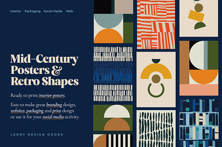 Mid-Century Posters & Retro Shapes 1, a Graphic by LEROY Design