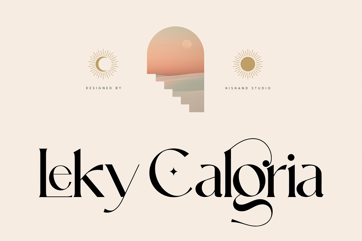 Leky Calgria Elegant Serif, a Serif Font by Hishand Studio (Photo 1 of 12)