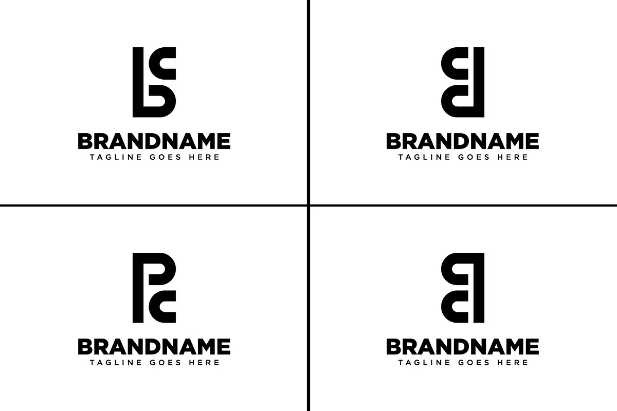 Letters BC DC PC QC Monogram Logo, a Branding & Logo Template by Pray Art Design Studio