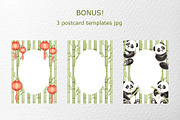 Cute pandas watercolor clipart set, an Animal Illustration by susie-p-art (Thumbnail 14 of 14)