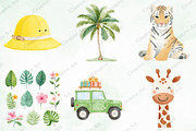 Safari Animals Watercolor Clipart, an Illustration by Creative Art (Thumbnail 2 of 10)