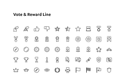 50 Vote & Reward Line Icon, an Outline Icon by Those Icons (Thumbnail 2 of 2)