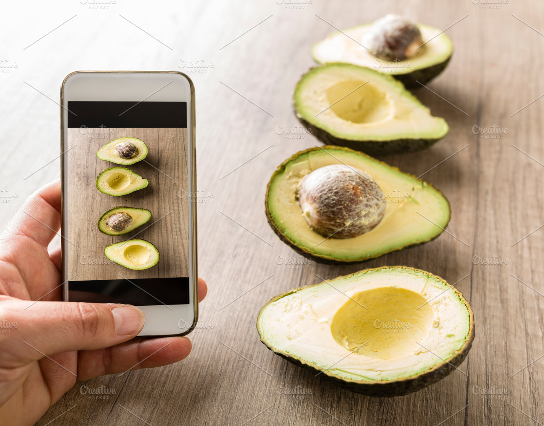 Avocados mobile photography containing avocado, vegan, and pear, a Food & Drink Photo by fotopitu