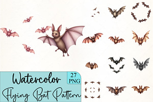 Flying Bat Pattern Clipart, an Illustration by CrexoraLab