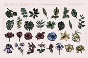 Digital Vintage Flowers, a Decorative Illustration by Onceli*art (Thumbnail 4 of 14)