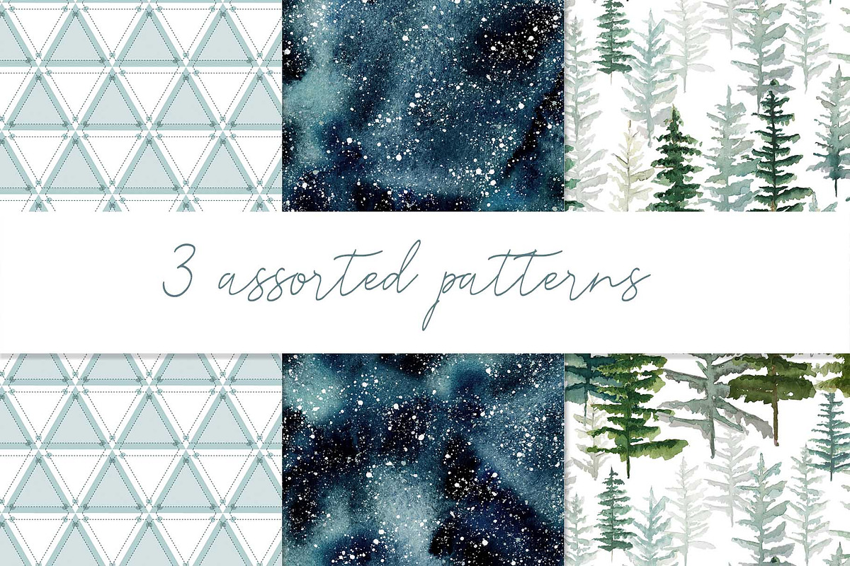 Watercolor fir trees and mountains, an Illustration by marie dricot (Photo 4 of 11)