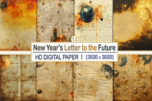 New Year’s Letter to the Future, a Background Graphic by Printable Treasure