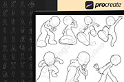 Procreate Foreshortening Chibi Pose, a Brush Add-On by DrawingStoryShop (Thumbnail 4 of 6)