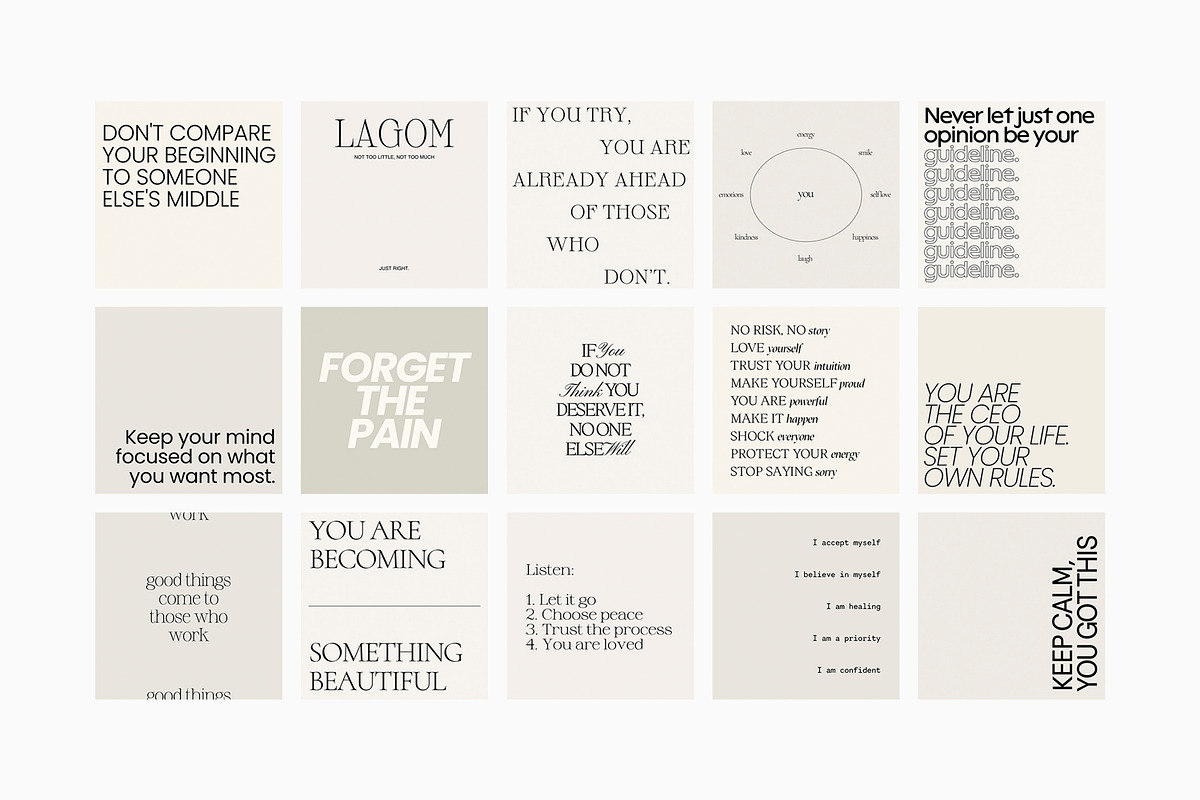 CANVA PS Instagram Quotes Posts, a Social Media Template by Love Radiation Studio (Photo 12 of 16)