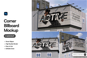 Corner Billboard Mockup