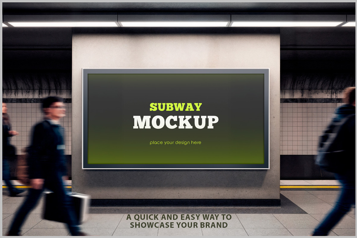 Billboard Mockup in Subway PSD, an Advertising Mockup by Bruno's Shop