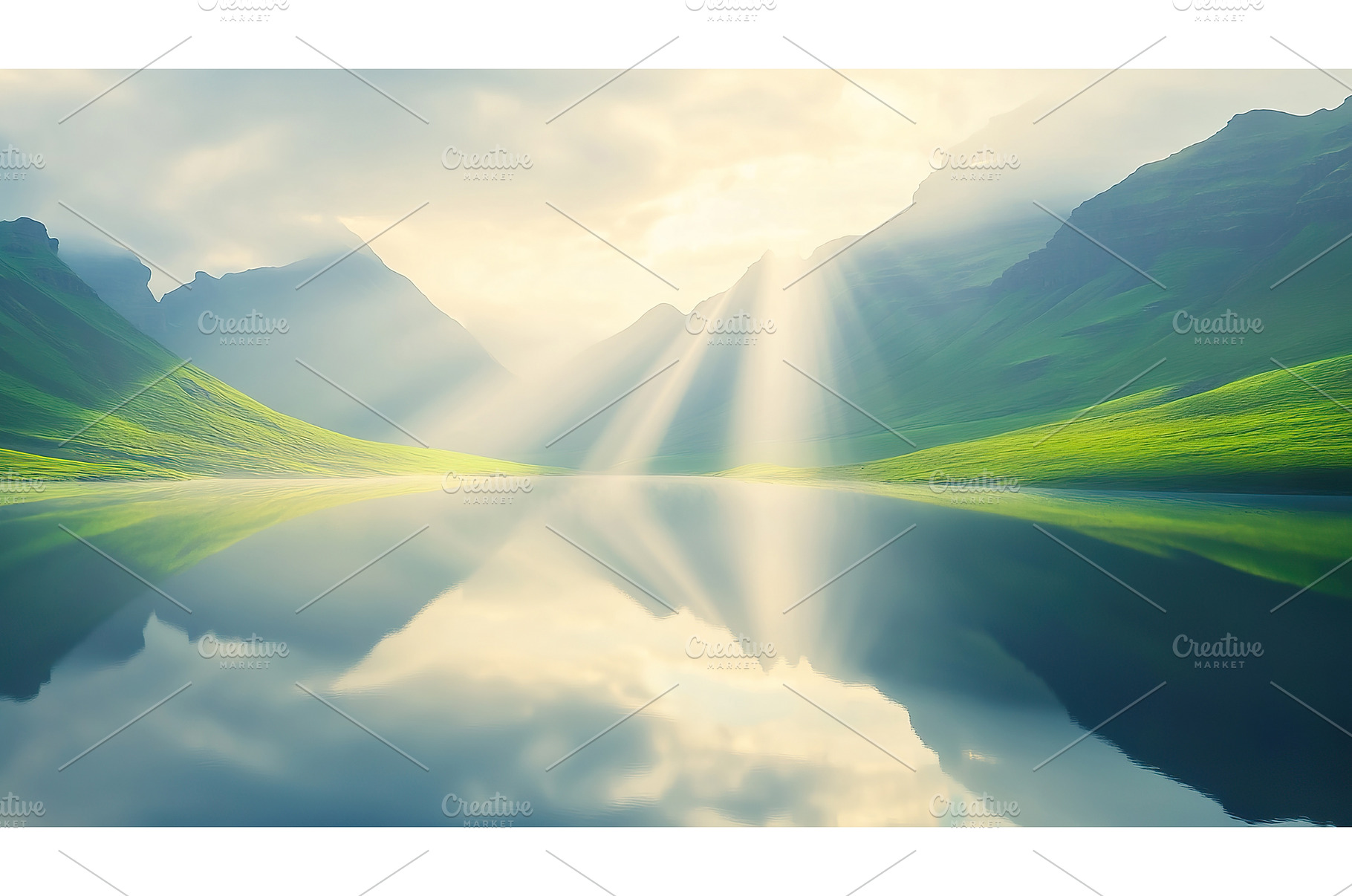 Serene Mountain Lake Reflecting, a Nature Photo by Lermont51