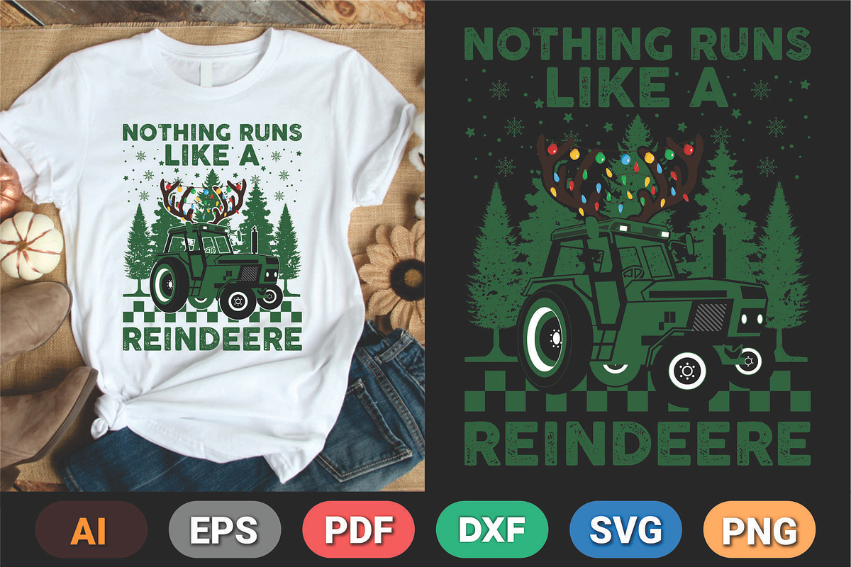 Holiday Reindeer T Shirt Design, a Graphic by Vector Portal (Photo 4 of 6)