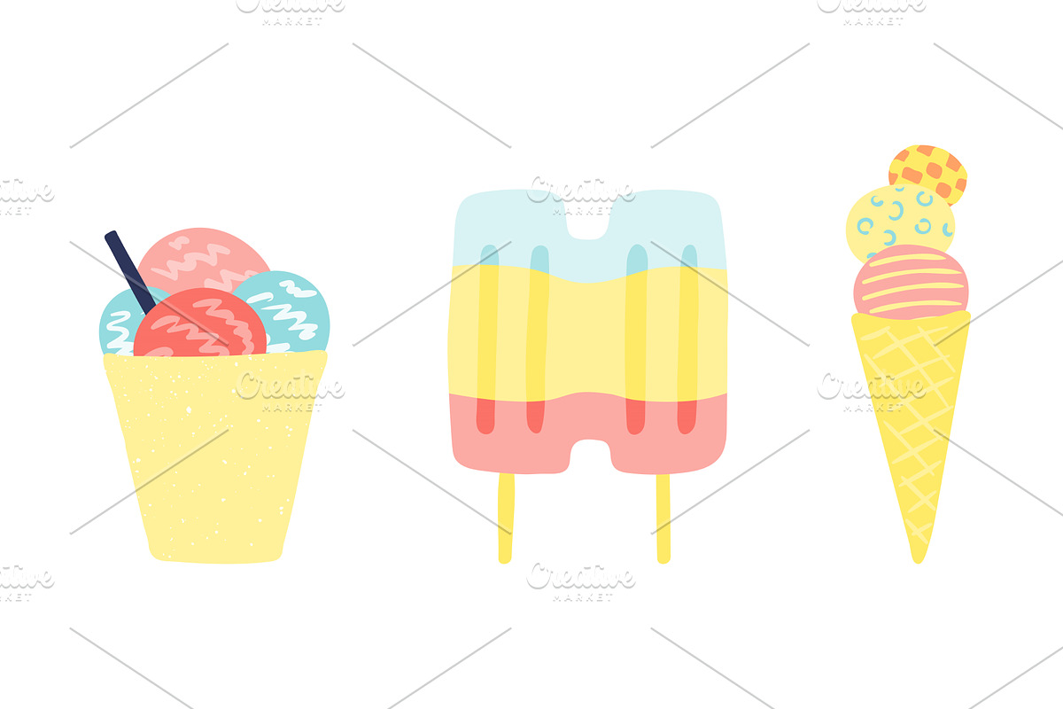Ice cream, gelato, frozen yogurt, a Food Illustration by sceptical cactus