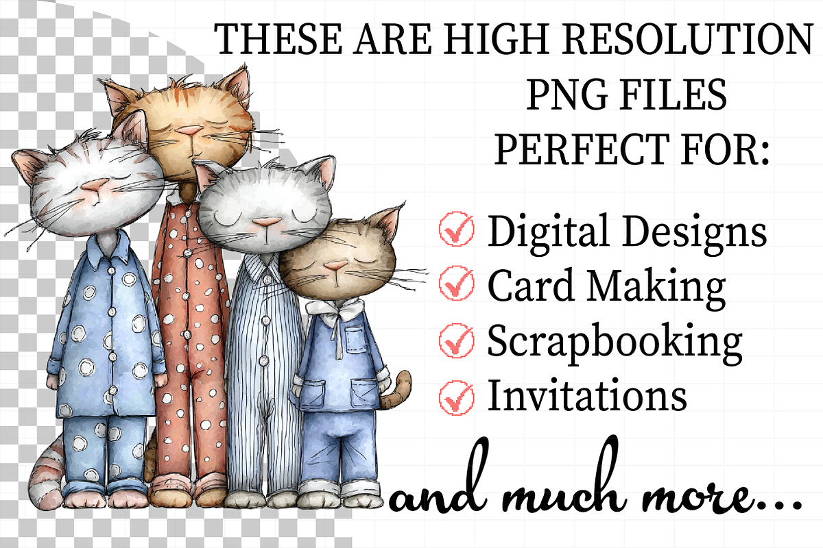 Whimsical Christmas Cat Clipart, an Illustration by Daily.Designs (Photo 2 of 5)