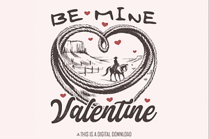 Be Mine Valentine PNG, Retro