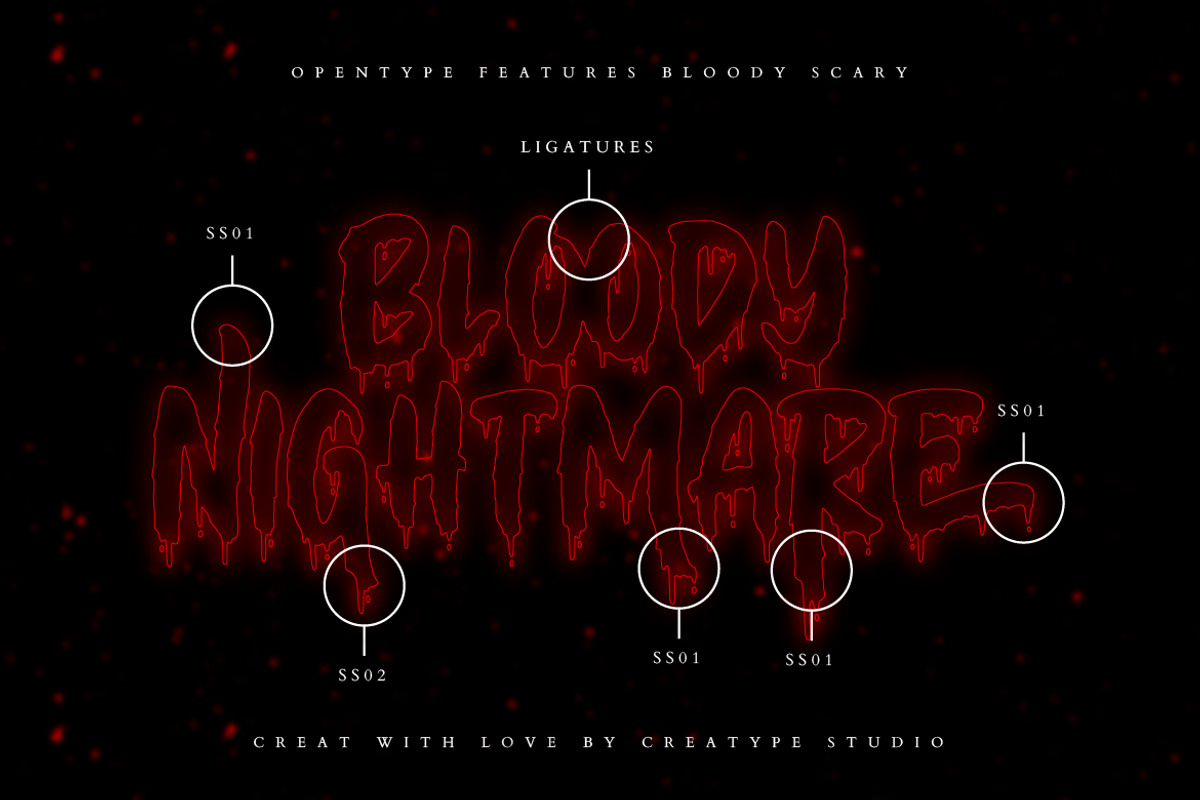 Bloody Scary Horror Halloween Font, a Font by Creatype Studio (Photo 4 of 9)