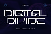 DIGITAL DIVIDE - FUTURISTIC FONT, a Sans Serif Font by 177Studio (Thumbnail 1 of 8)