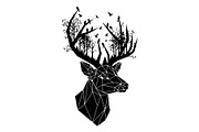 Deer Antler Silhouette Bundle, an Object Illustration by yasushie (Thumbnail 2 of 31)