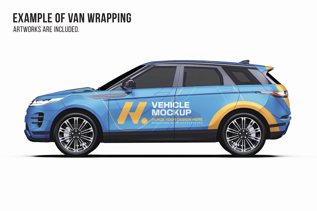 Luxury Compact SUV Wrap Mockup Set, a Product Mockup by Halal Graphic Studio (Photo 6 of 15)