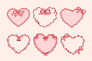 Set Coquette Heart Frames with Bows, a Background Graphic by Viaireshop (Thumbnail 1 of 2)