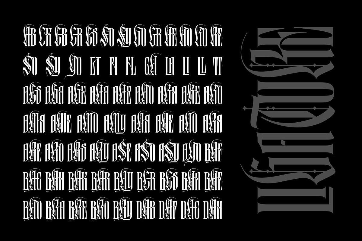 Black Letterfly Typeface, a Blackletter Font by alit design (Photo 13 of 20)