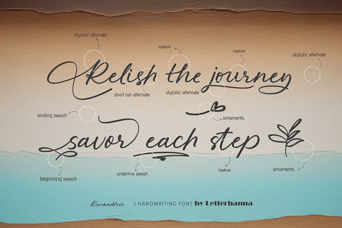 Revandorin Font, a Script Font by Letterhanna Studio (Photo 2 of 13)