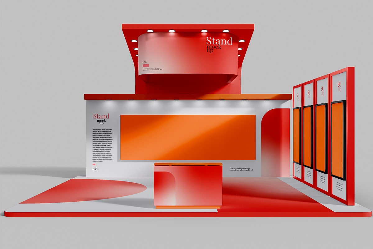 Exposition Stand Video Wall Mockup, an Advertising Mockup by Xtrahive