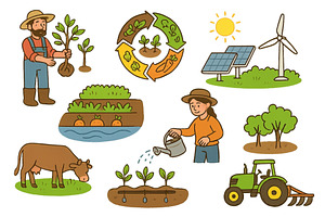 Sustainable agriculture practices, an Object Illustration by ZinetroN