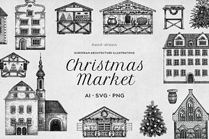 Christmas Market Architecture Set