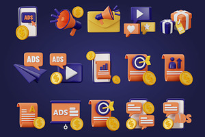 3D Marketing Element Icon