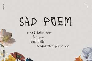 Sad Poem Messy Handwriting Font