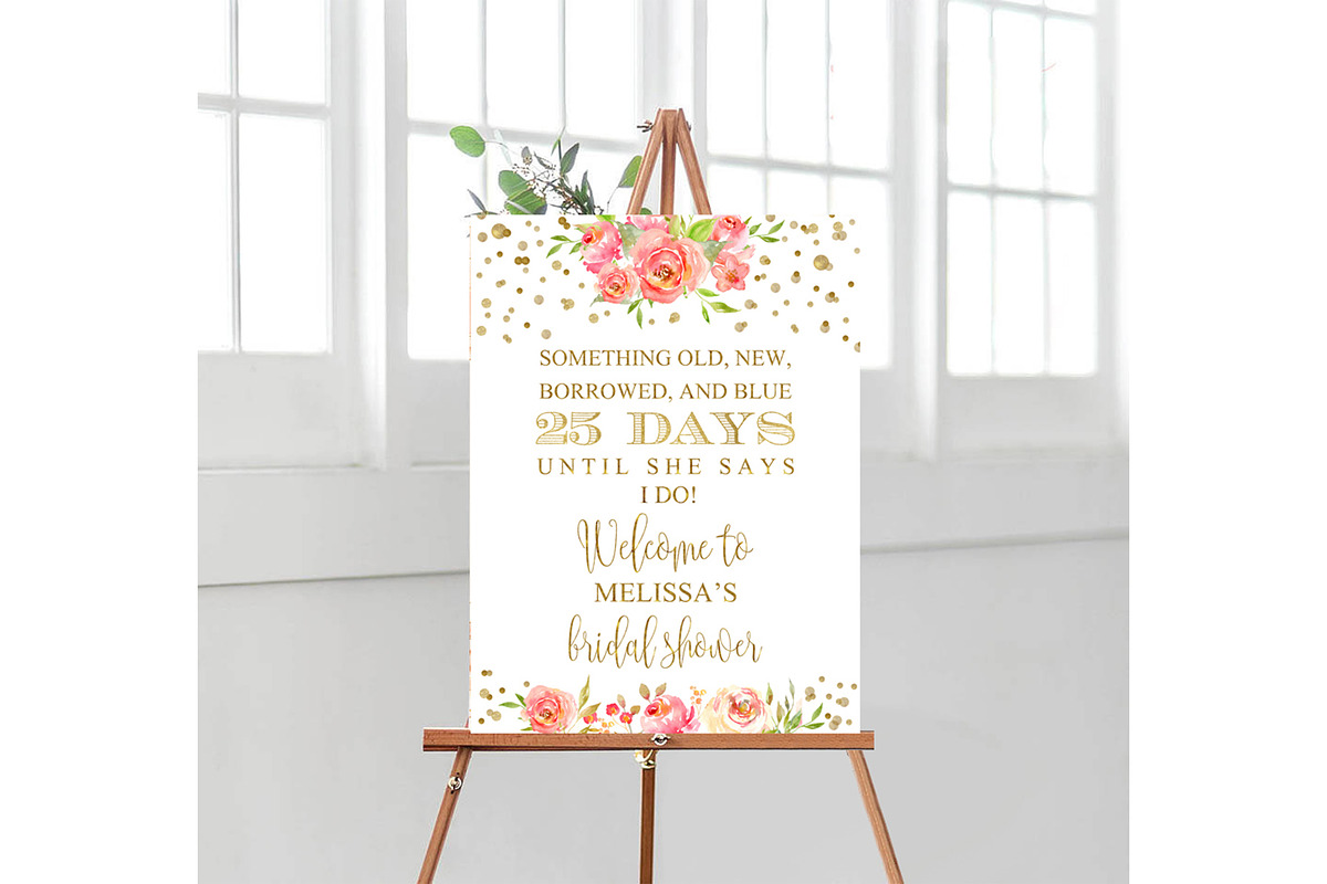 Bridal Shower Wedding Welcme Sign, a Stationery Template by DreamsClipArt (Photo 1 of 2)