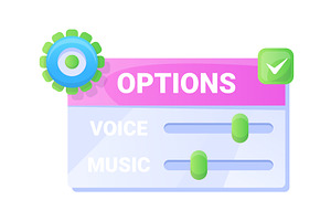 Game UI button. Mobile, an Object Illustration by Things for designers