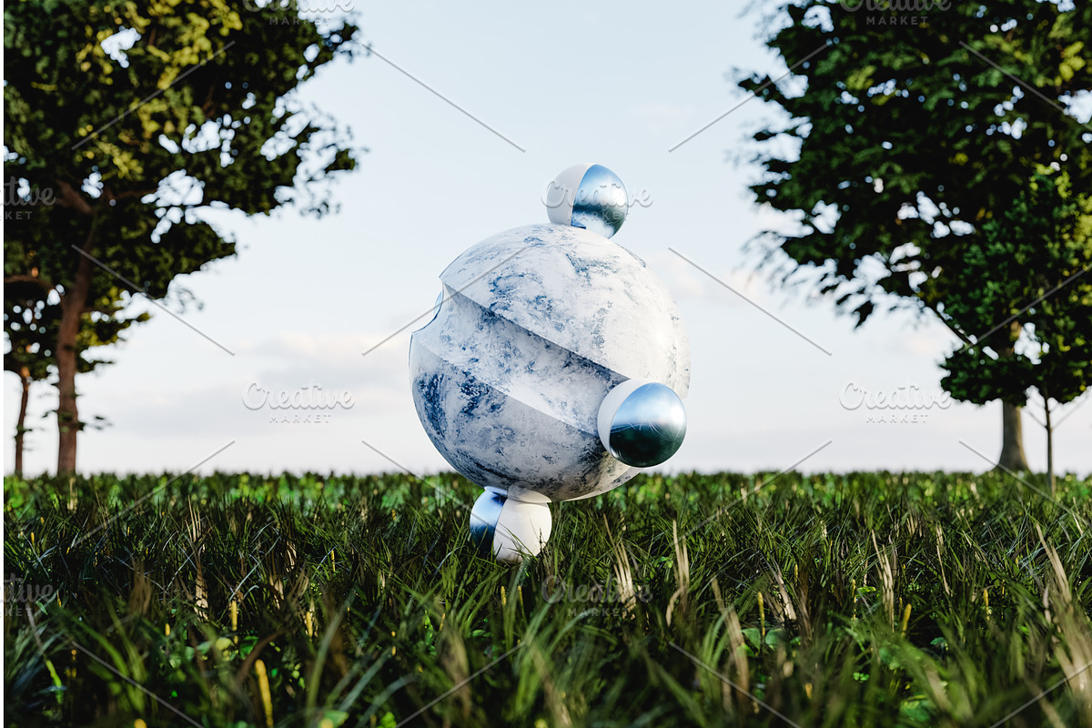 3D Illustration. Abstract sphere on, an Environmental 3D Model by Daniel Megias